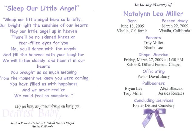 Saying Goodbye To Natalynn Lea Miller